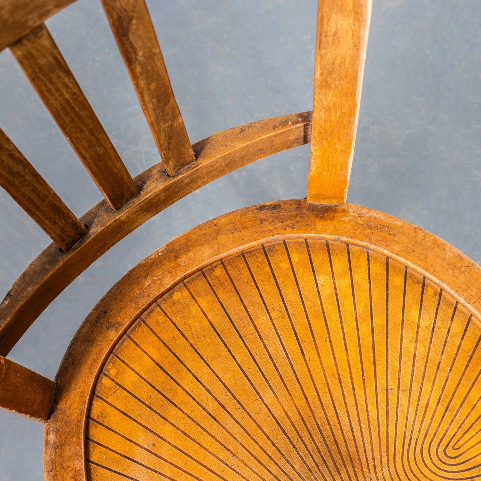 1950’s French Farmhouse Dining Chairs With Radial Patterned Seat – Set Of Four photo buy