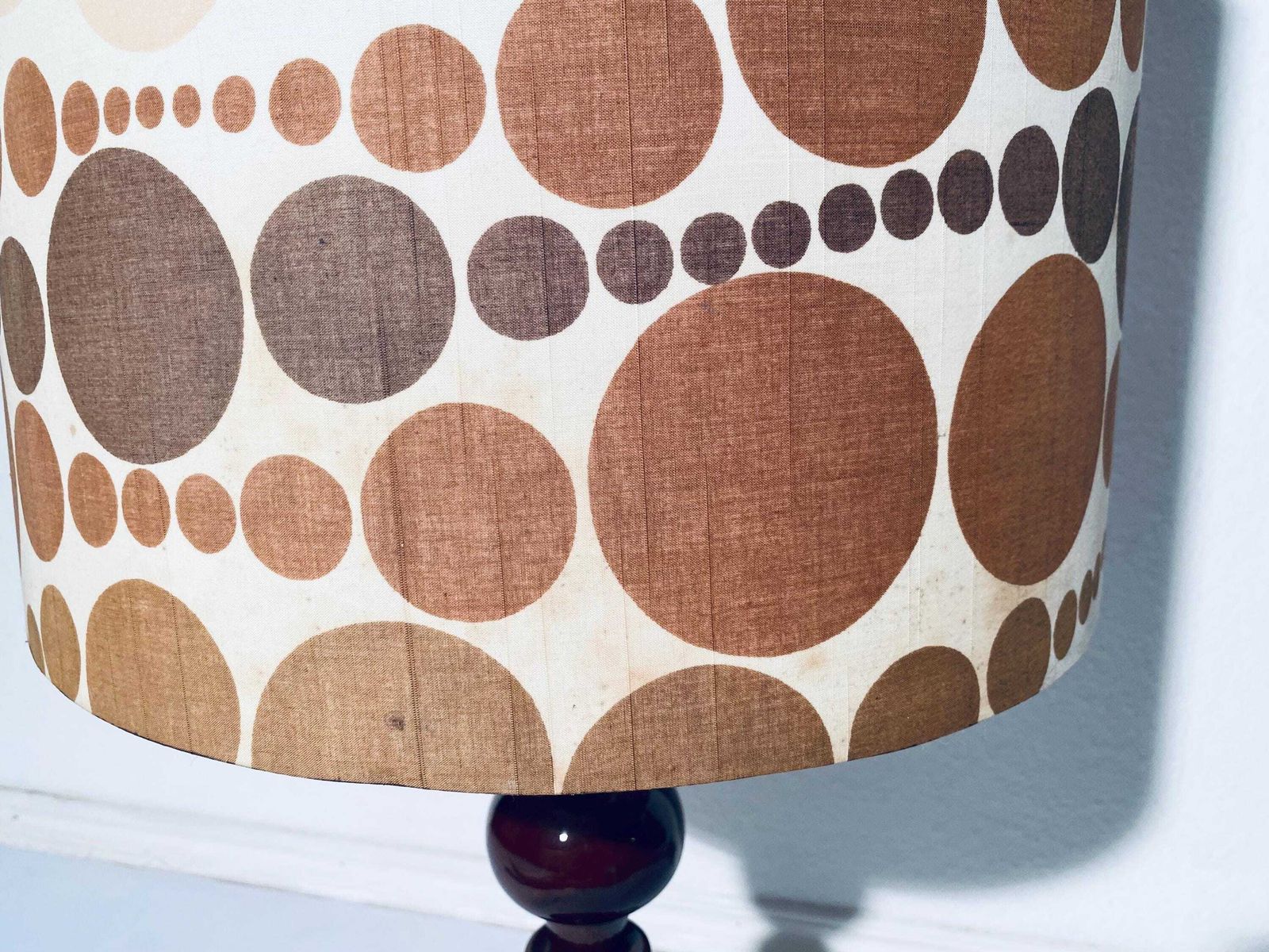 Mid Century Xl Brown Ceramic Floor Lamp With Space Age Shade / Vintage Decor 60s 70s / Wgp photo vintage