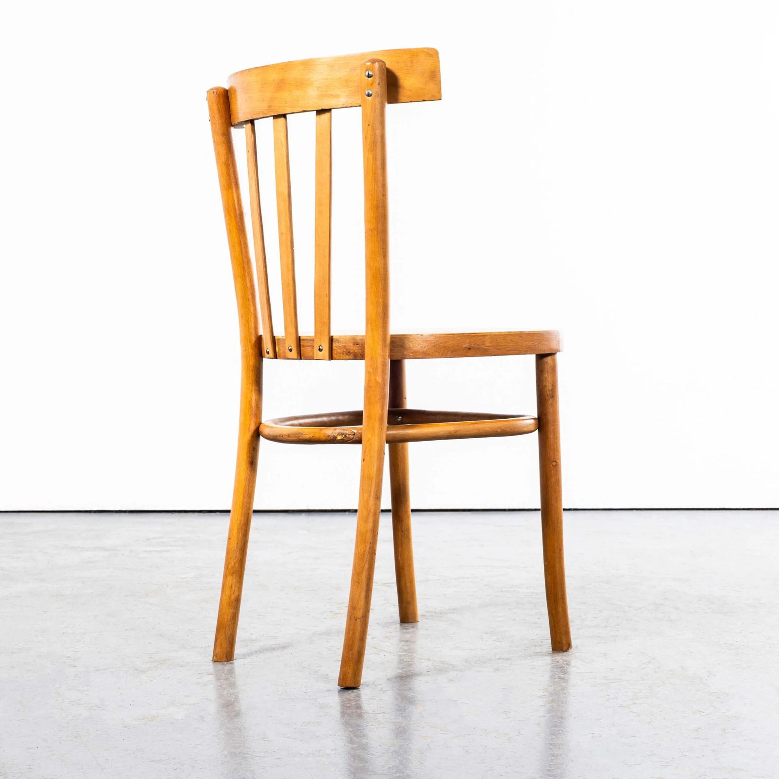 1950’s French Baumann Honey Bistro Dining Chair – Set Of Eight photo for sale