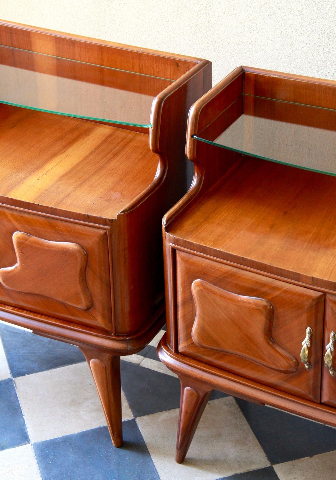 Anna & Elena, Mid Century Antique Bedside / End Tables, Set Of 2, Italy, 1950s photo for sale