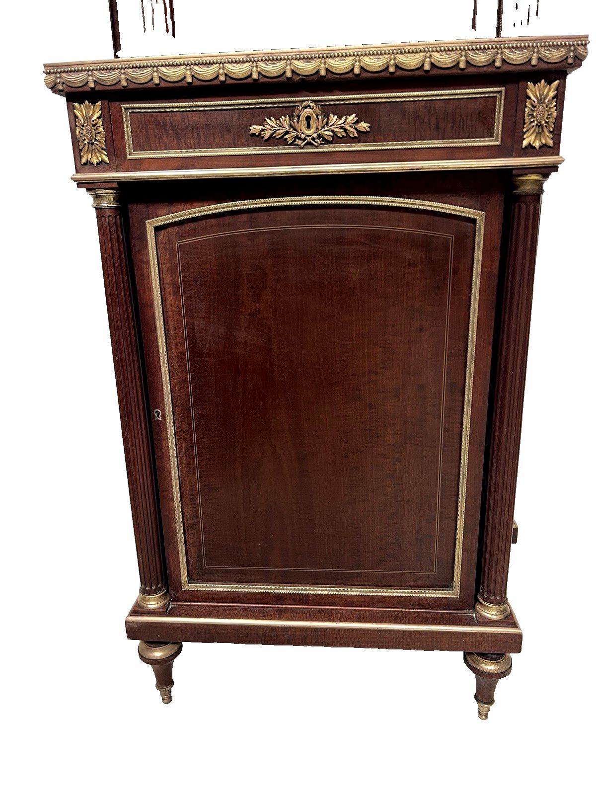 Napoleon III Mahogany And Chiseled Bronze Display Cabinet 19th Century photo for sale