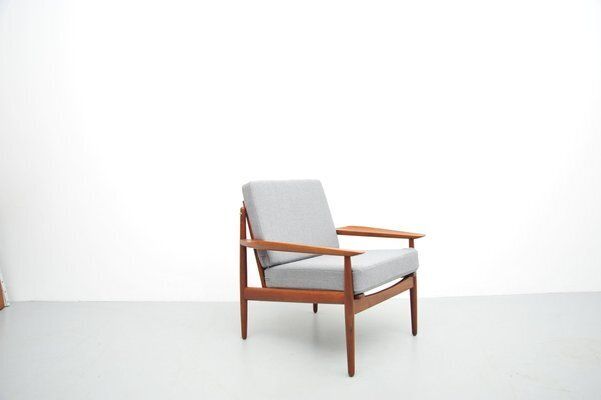 Teak Lounge Chair In Grey By Glostrup, 1958