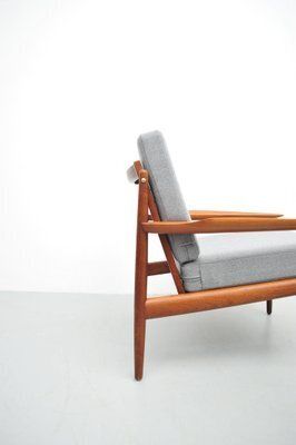 Teak Lounge Chair In Grey By Glostrup, 1958 photo vinterior