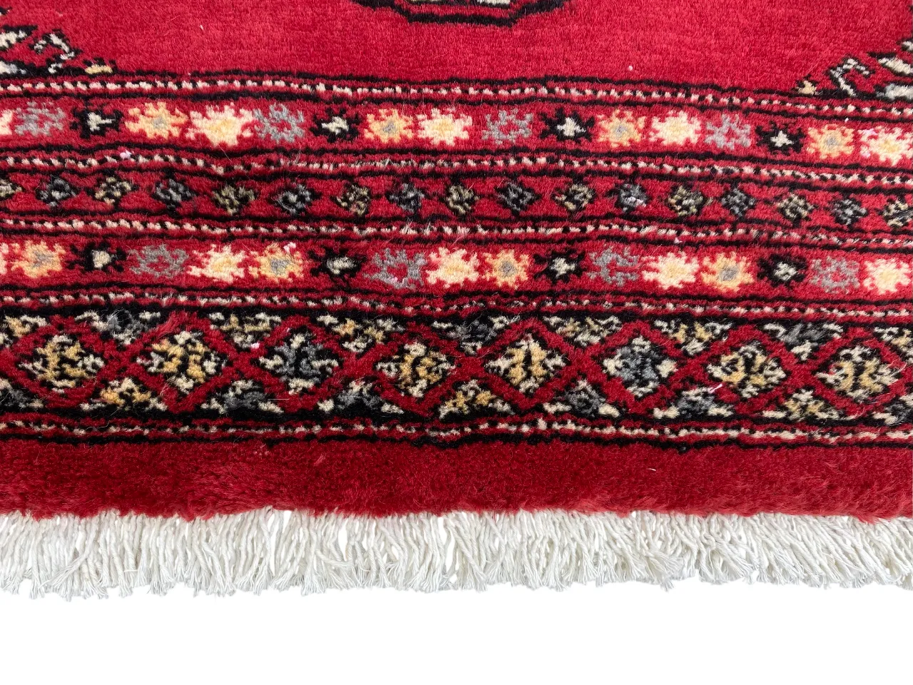 Authentic Bokhara Rug Hand Knotted Afghan Carpet With Geometric Design 3x4 photo vintage