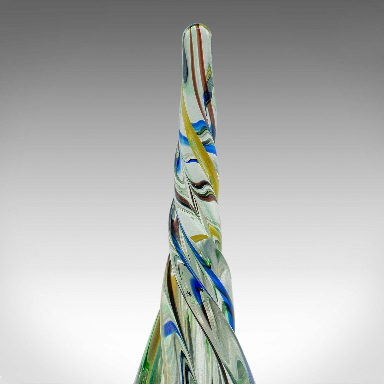 photo furniture Vintage Murano Twist Vase, Italian, Art Glass Posy Sleeve, Paperweight, C.1980