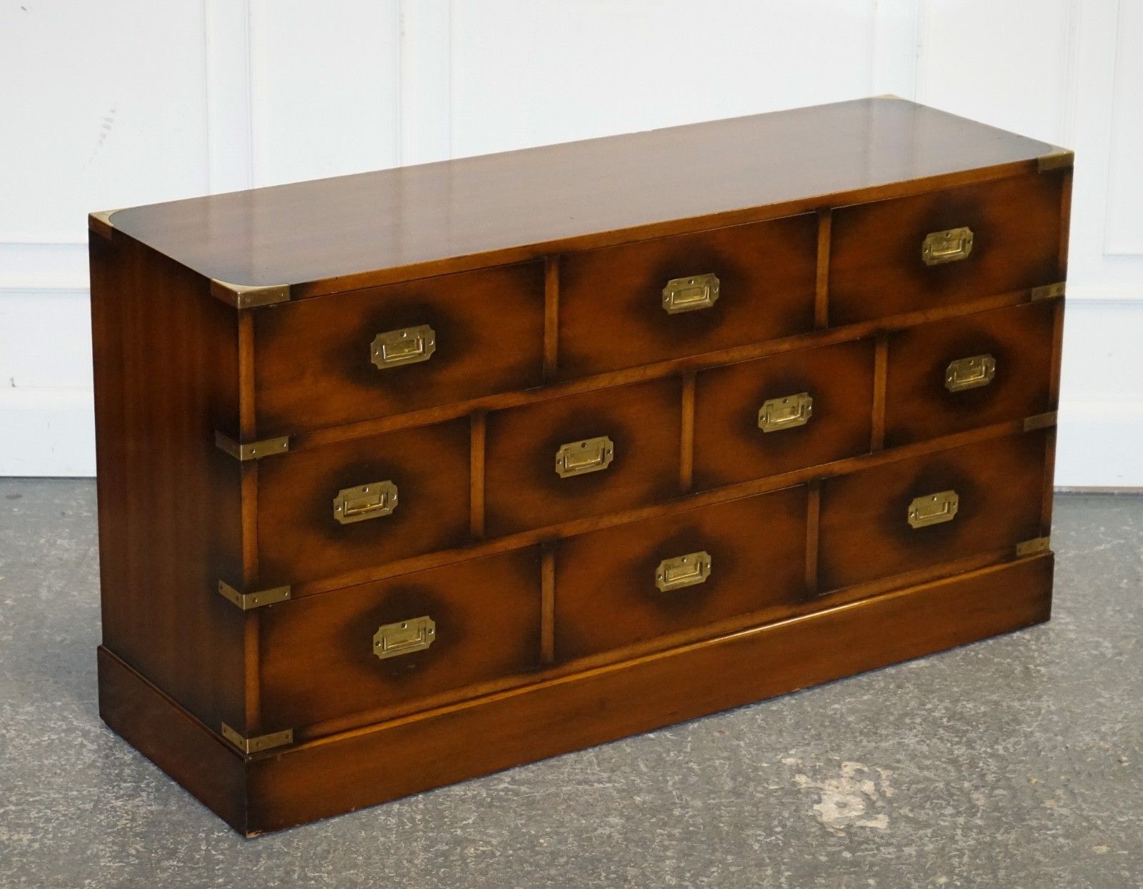 Vintage Jansen Of London Military Campaign Brass Sideboard Chest Of Drawers photo furniture