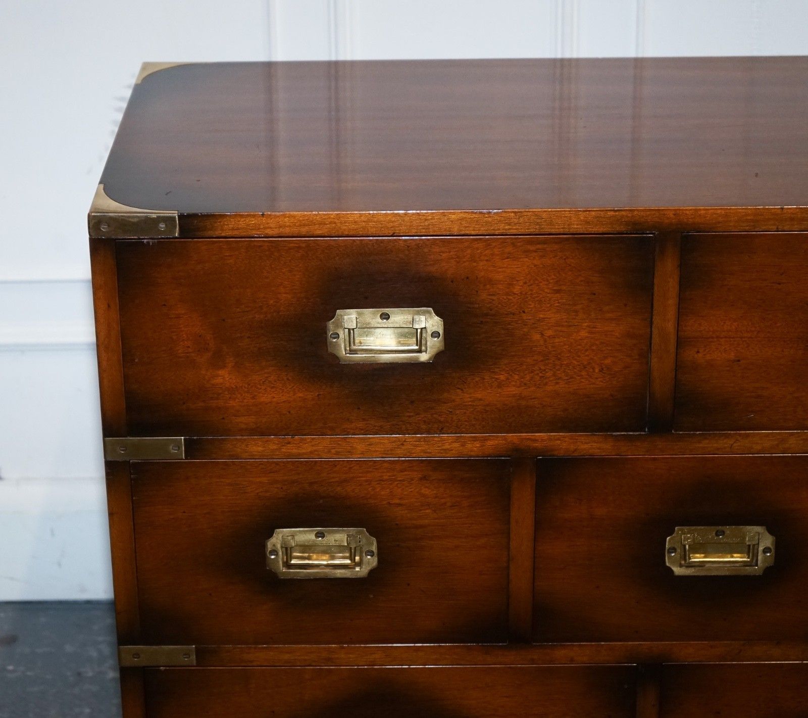 Vintage Jansen Of London Military Campaign Brass Sideboard Chest Of Drawers photo Furniture