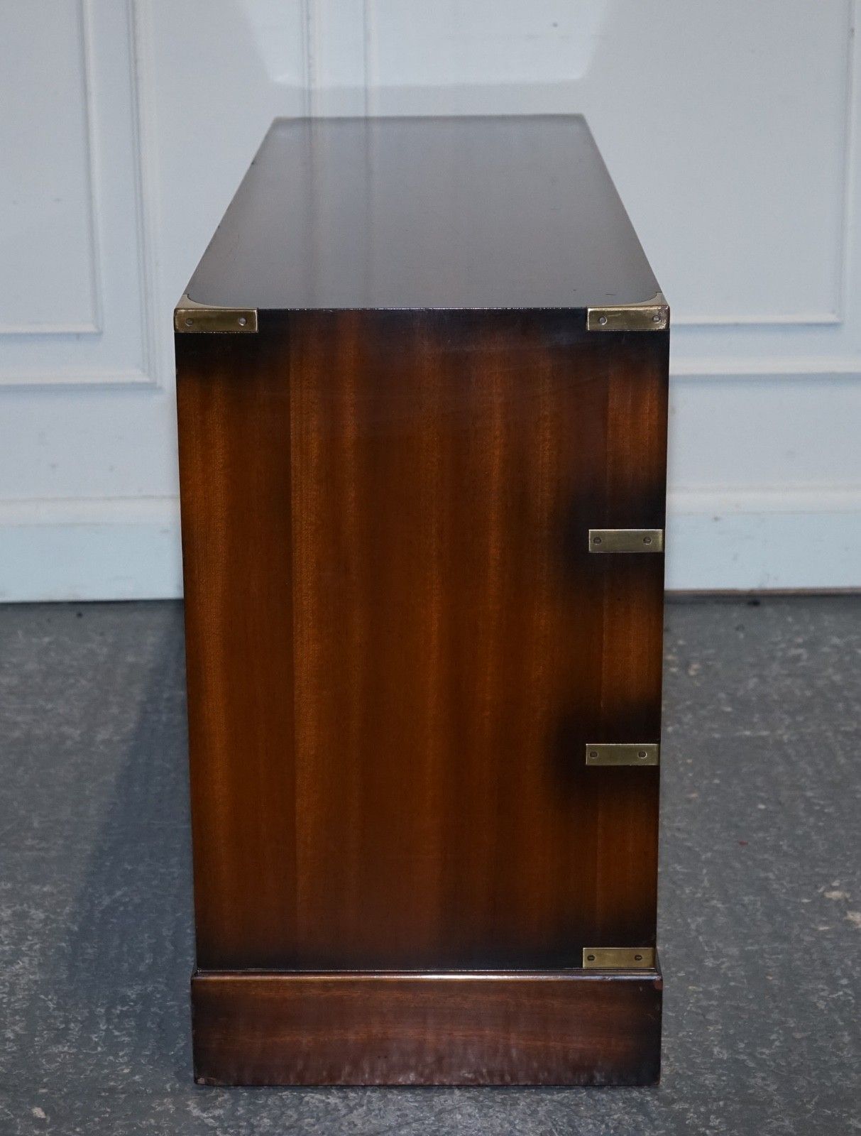2250.0 Vintage Jansen Of London Military Campaign Brass Sideboard Chest Of Drawers photo