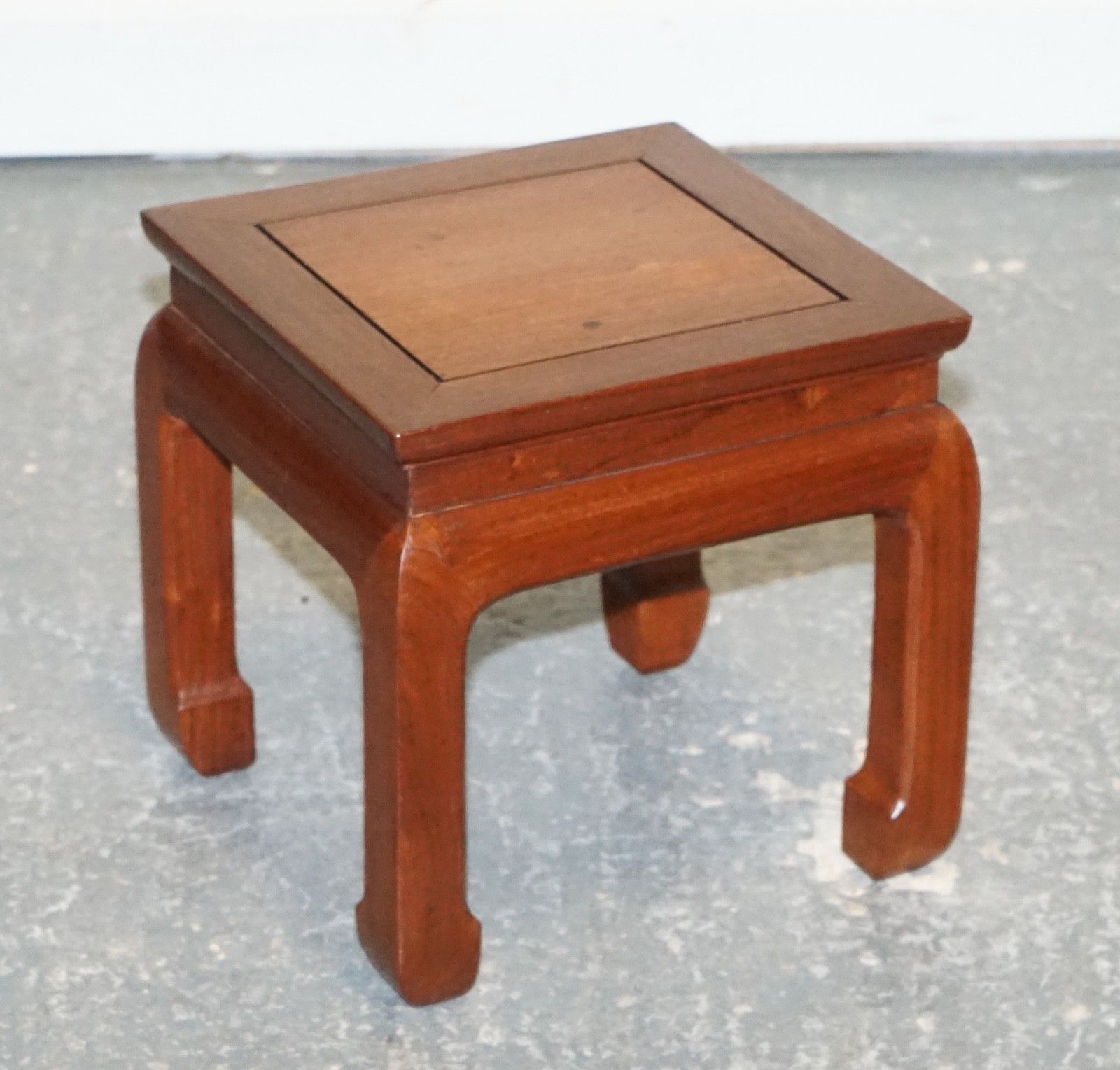 Vintage Oriental Chinese Teak Side Table Plant Stand Made In Hong Kong photo furniture