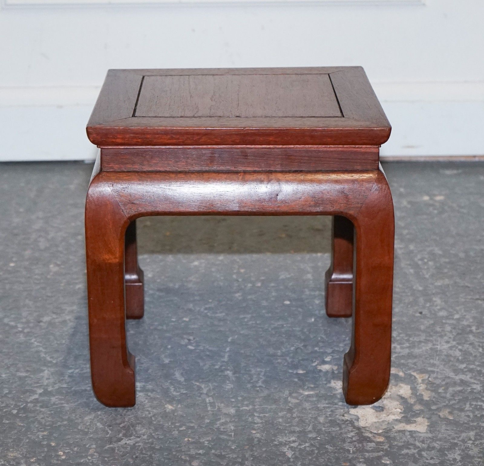 Vintage Oriental Chinese Teak Side Table Plant Stand Made In Hong Kong photo Furniture