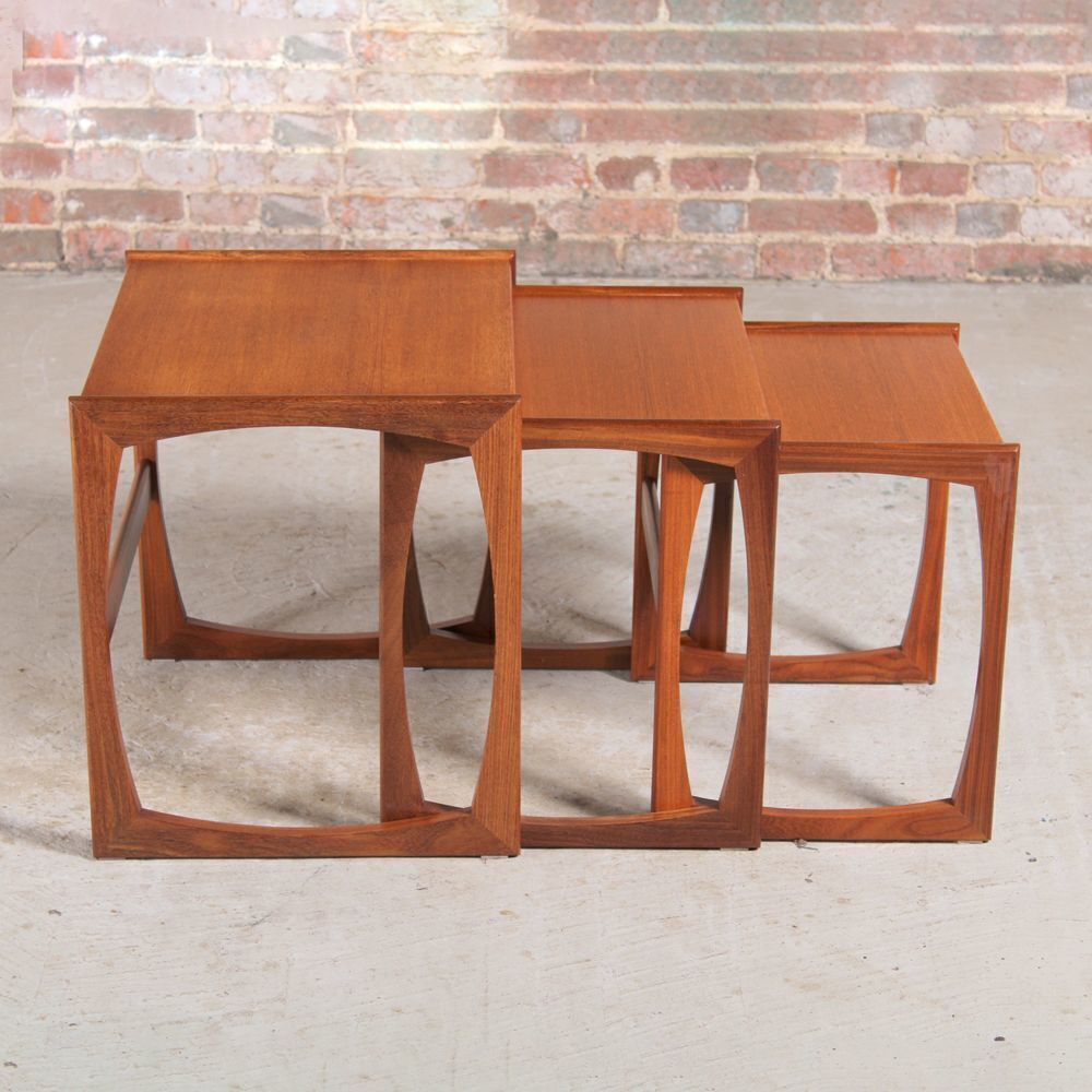 Midcentury Quadrille Teak Nest Of Tables C.1960 photo for sale