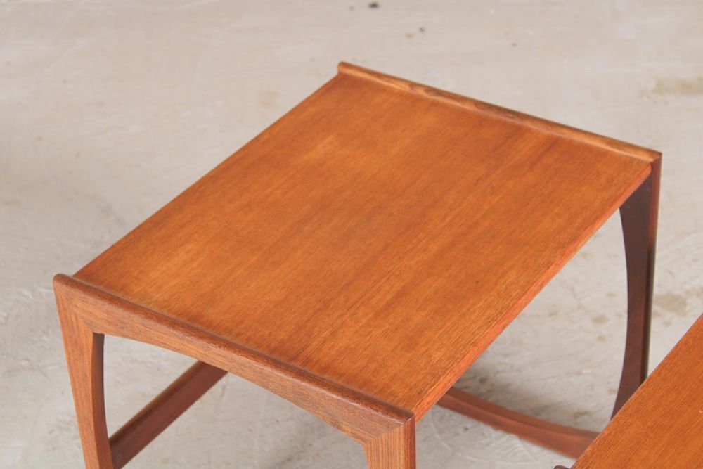 Midcentury Quadrille Teak Nest Of Tables C.1960 photo vintage