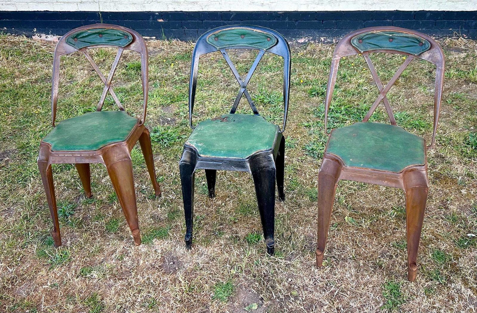 1930s Evertaut Industrial Cross Back Chair Vintage Antique Retro Metal Wooden Kitchen Factory Machinists Office Desk