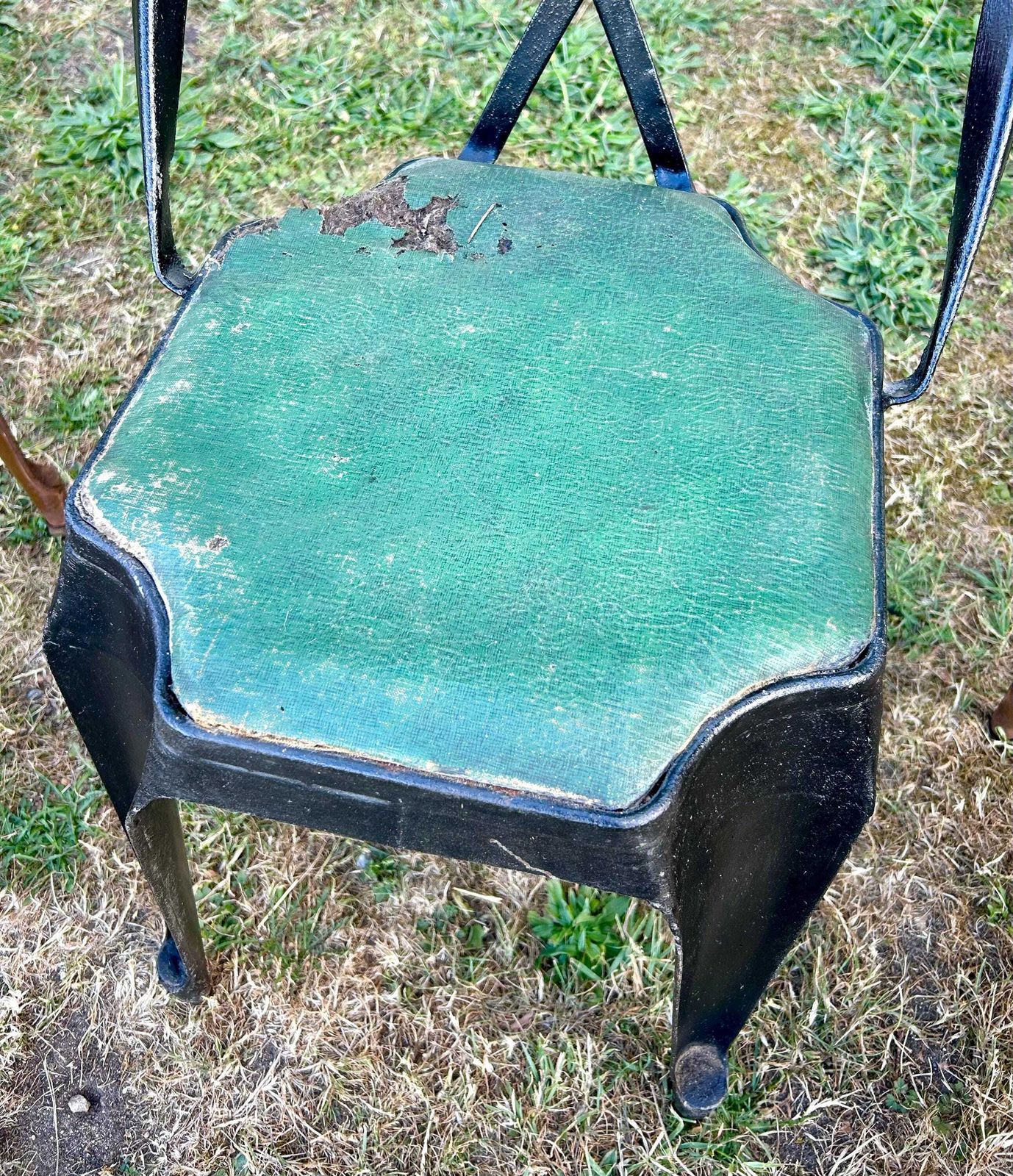 1930s Evertaut Industrial Cross Back Chair Vintage Antique Retro Metal Wooden Kitchen Factory Machinists Office Desk photo vinterior