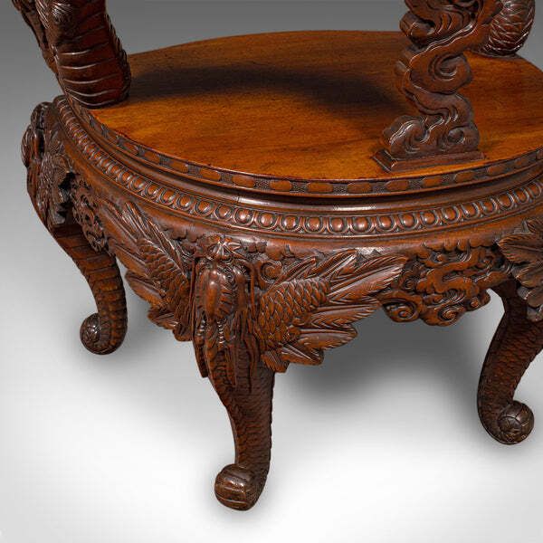 1526.0 Vintage Decorative Elbow Chair, Oriental, Hall, Fireside, Dragon Seat, Art Deco photo