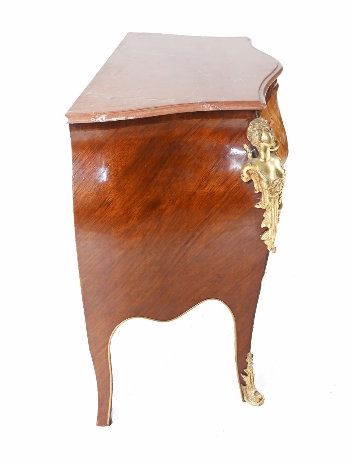 Furniture Pair Louis XV Commodes Bombe Chest Drawers Gilt Linke photo