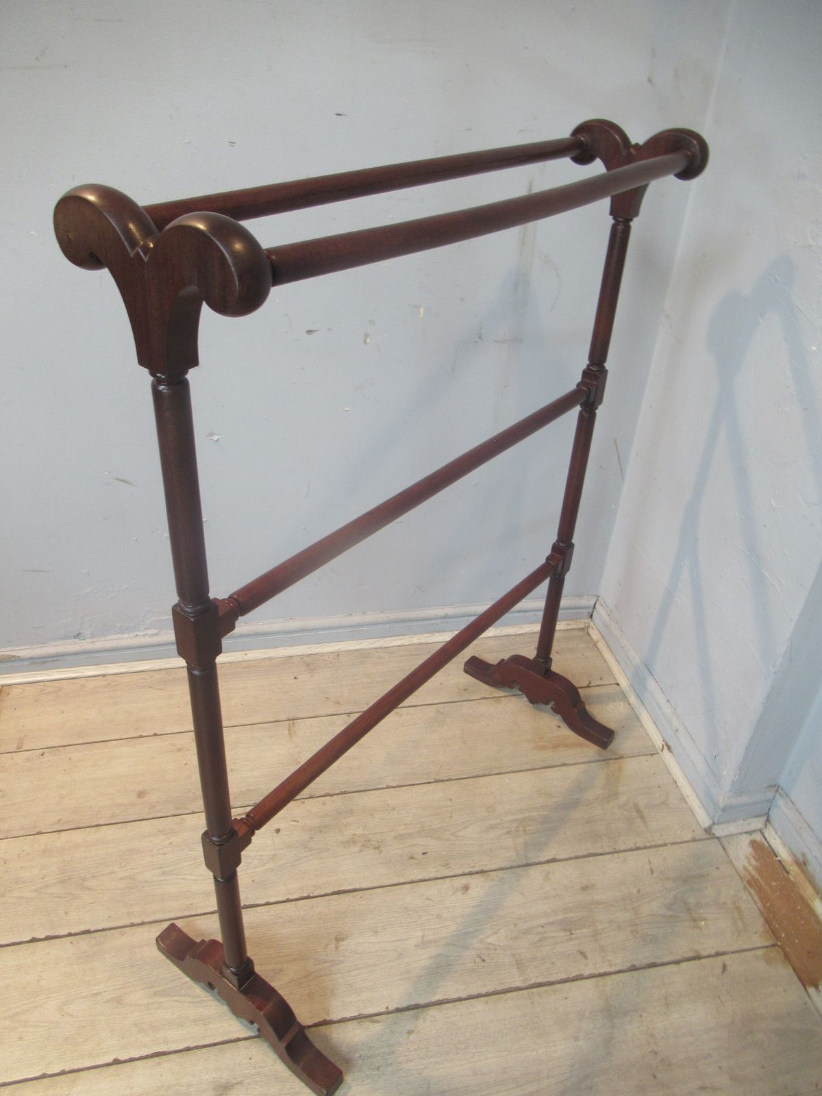 Large Victorian   1880s  Mahogany Towel Rail photo vintage