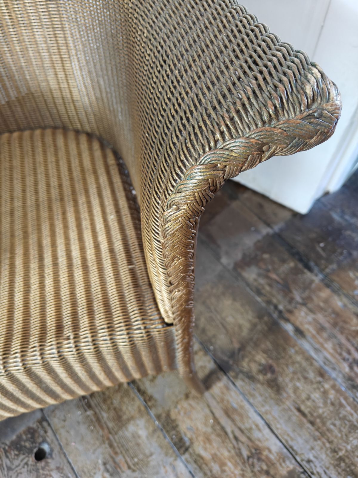 Original Lloyd Loom 'Lusty' Model Gold Chair photo furniture