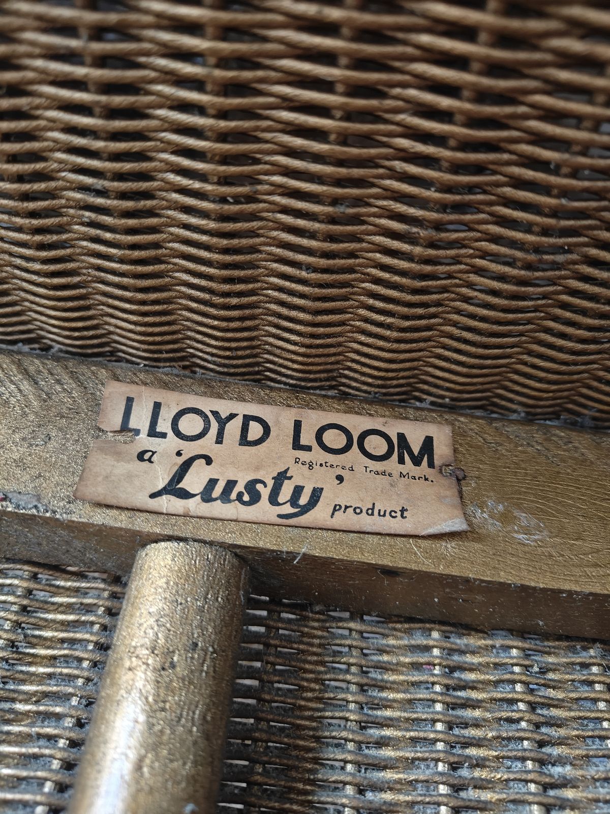 Original Lloyd Loom 'Lusty' Model Gold Chair photo 75.0