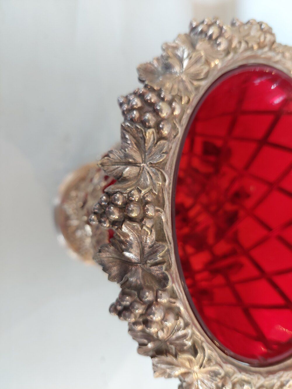 Late 19thc Cranberry & Silver Plate Wine Cooler photo for sale