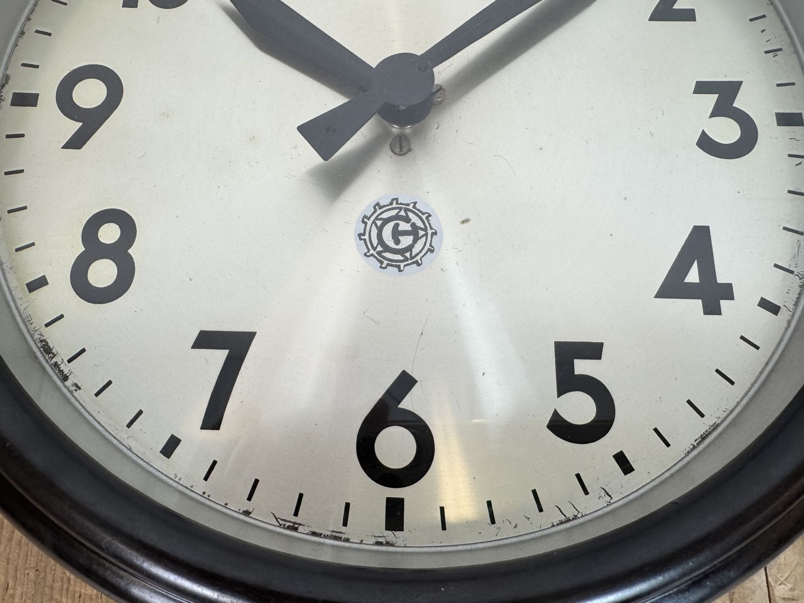 Industrial Brown Bakelite Factory Wall Clock From Chronotechna, 1960s photo 379.0