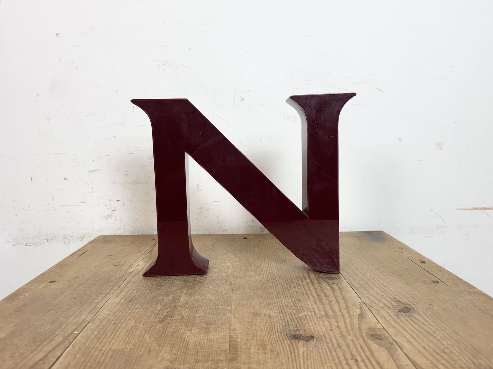 Vintage Dark Red Illuminated Letter N , 1980s photo furniture