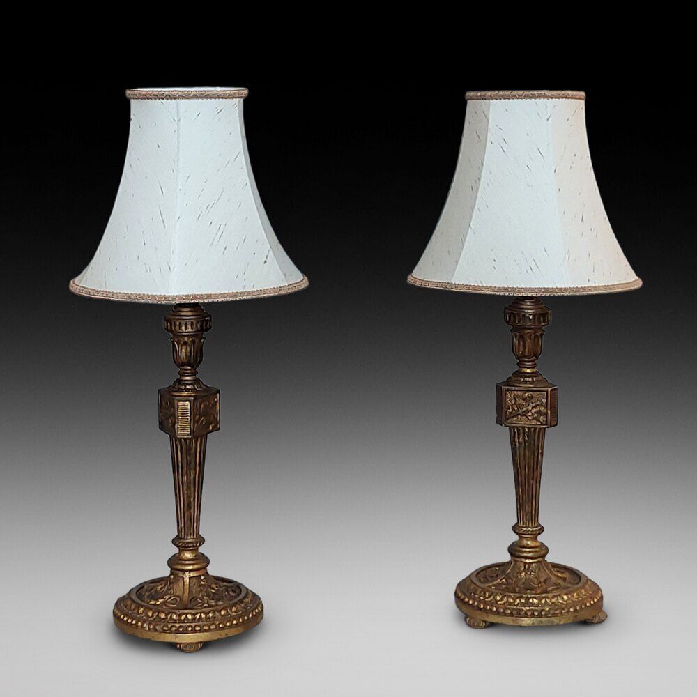 Pair Of Early 19thc French Giltwood Candlesticks photo furniture