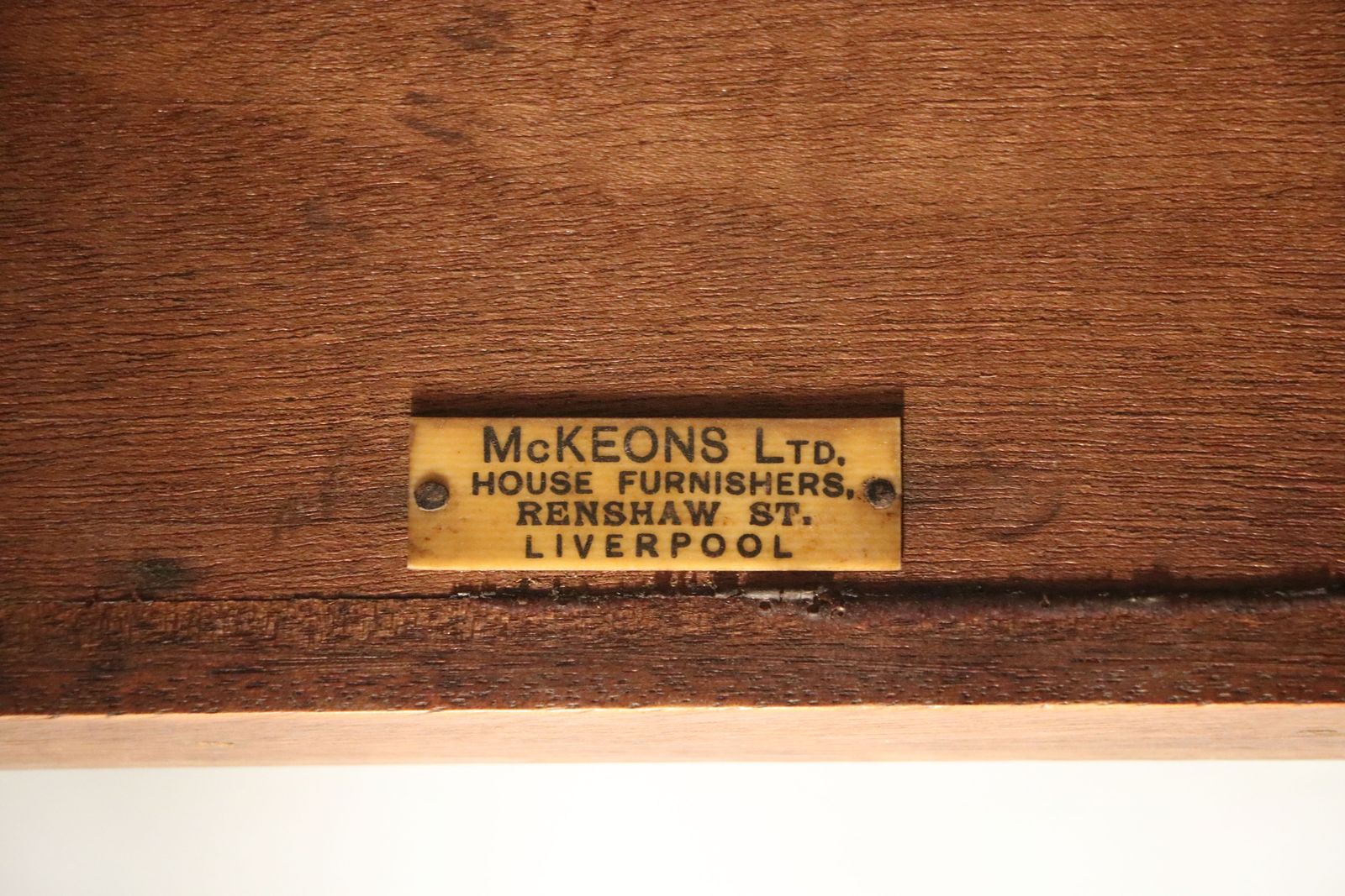 photo for sale A Lovely Edwardian Mahogany Table Bearing A Label For Mckeon’s Of Liverpool.