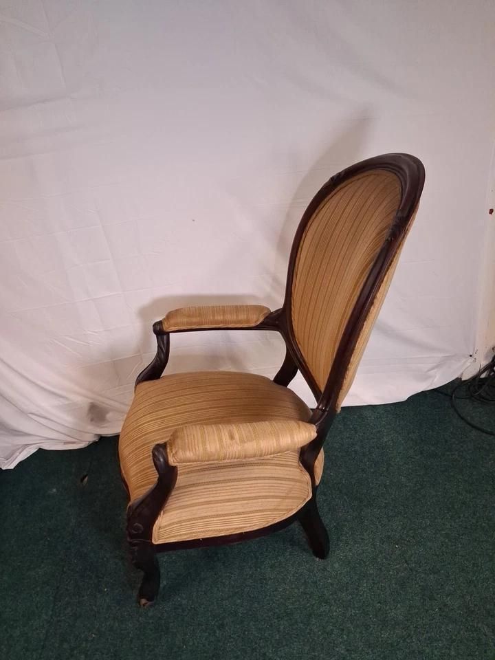 Antique Upholstered Chair Home Decor Accent Chair With Patina photo vinterior