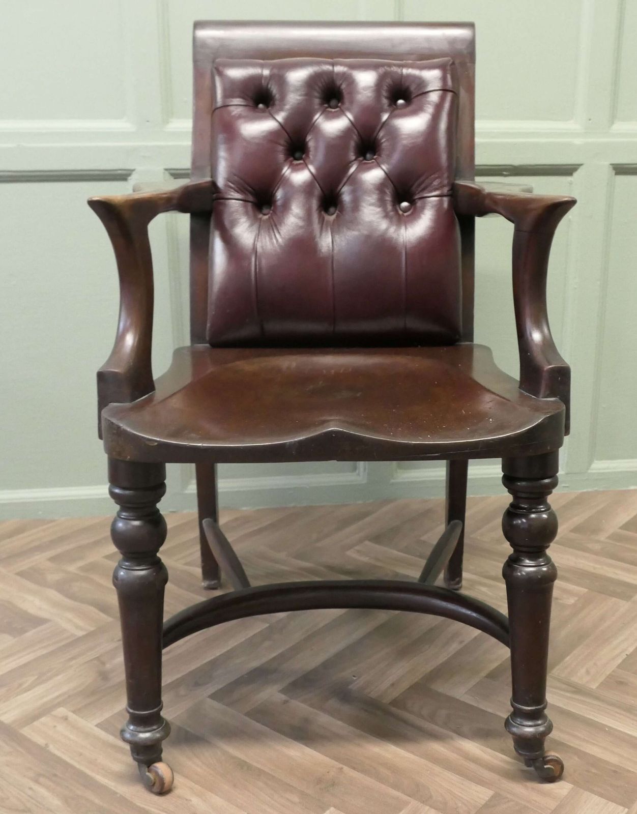 A Rare English Georgian Button Back Desk Chair photo furniture