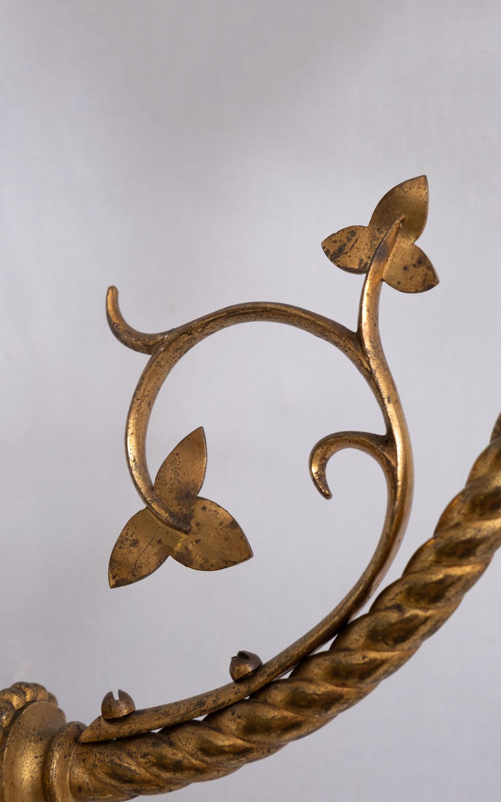 Gothic Revival Gilded Brass Wall Candle Holders 1890s Holland photo for sale