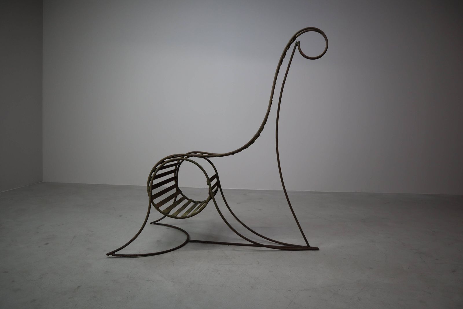 3765.0 Set Of Three Sculptural Iron Chairs photo