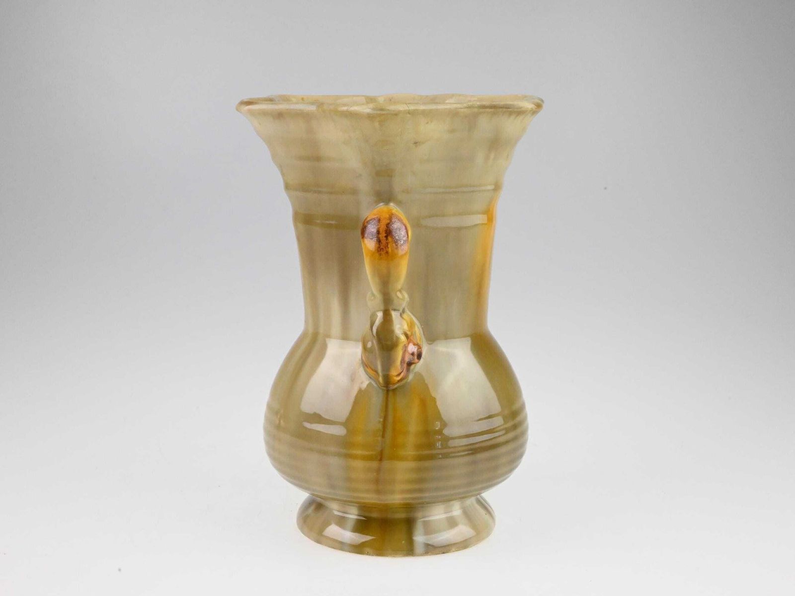 Antique German Art Deco Ceramic Vase, German Pottery, Ceramic Flower Vase, Brown Ceramic Vase, Ceramic Vase, Art Deco Vase, Old Vase photo vinterior
