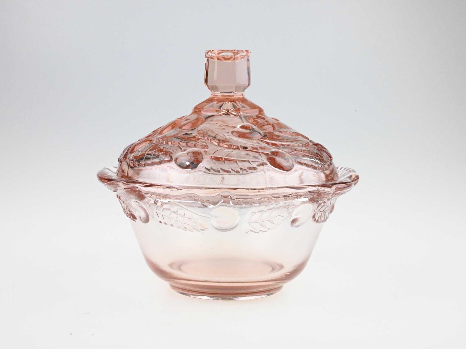 Antique Pink Glass Candy Dish With Lid, Vintage Decorative Box, Pink Bowl, Glass Bowl, Vintage Bowl, Mid Century Bowl, Vintage Glass photo 75.0