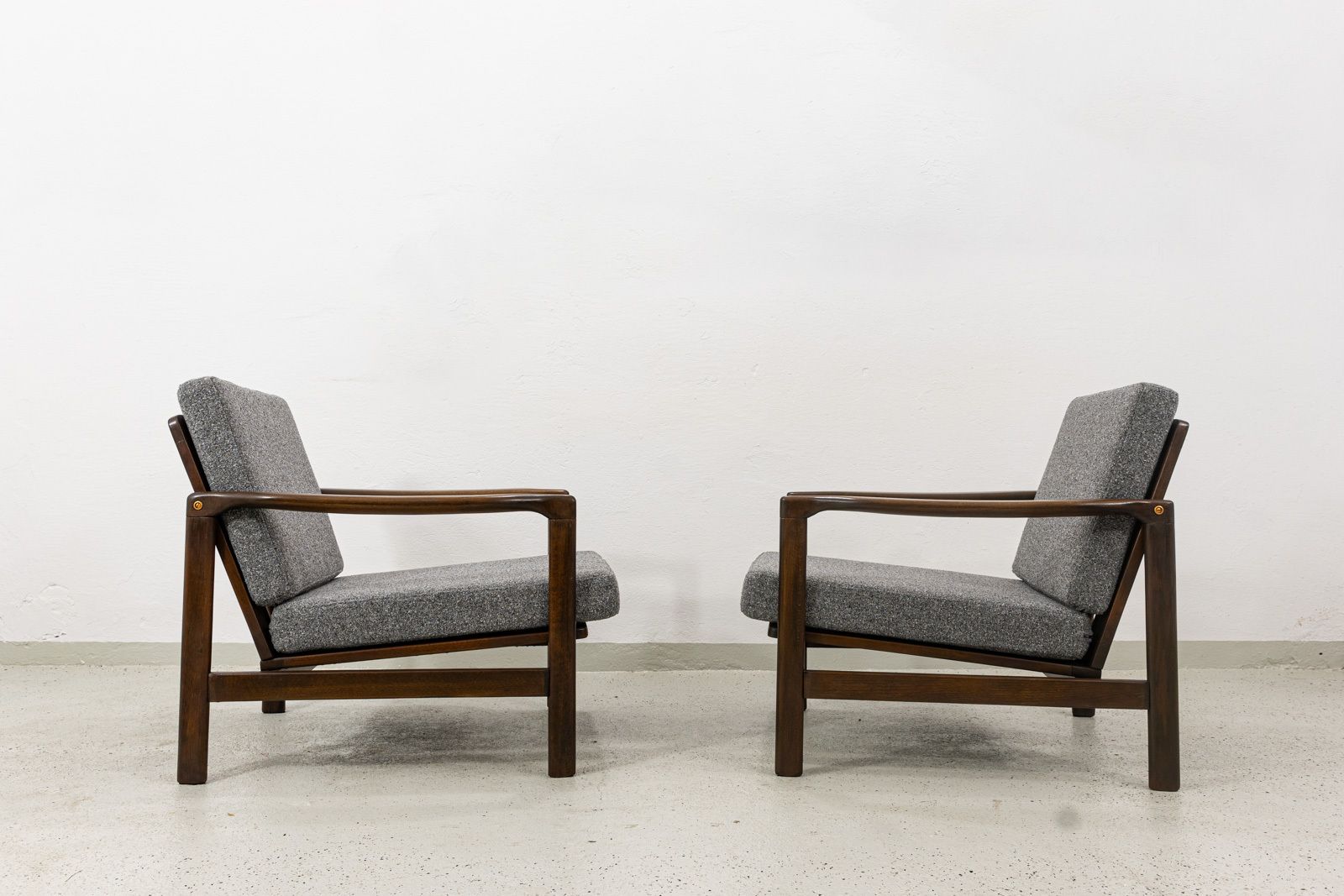 Furniture Mid Century Modern Armchairs By Zenon Bączyk, 1960's, Set Of 2 photo