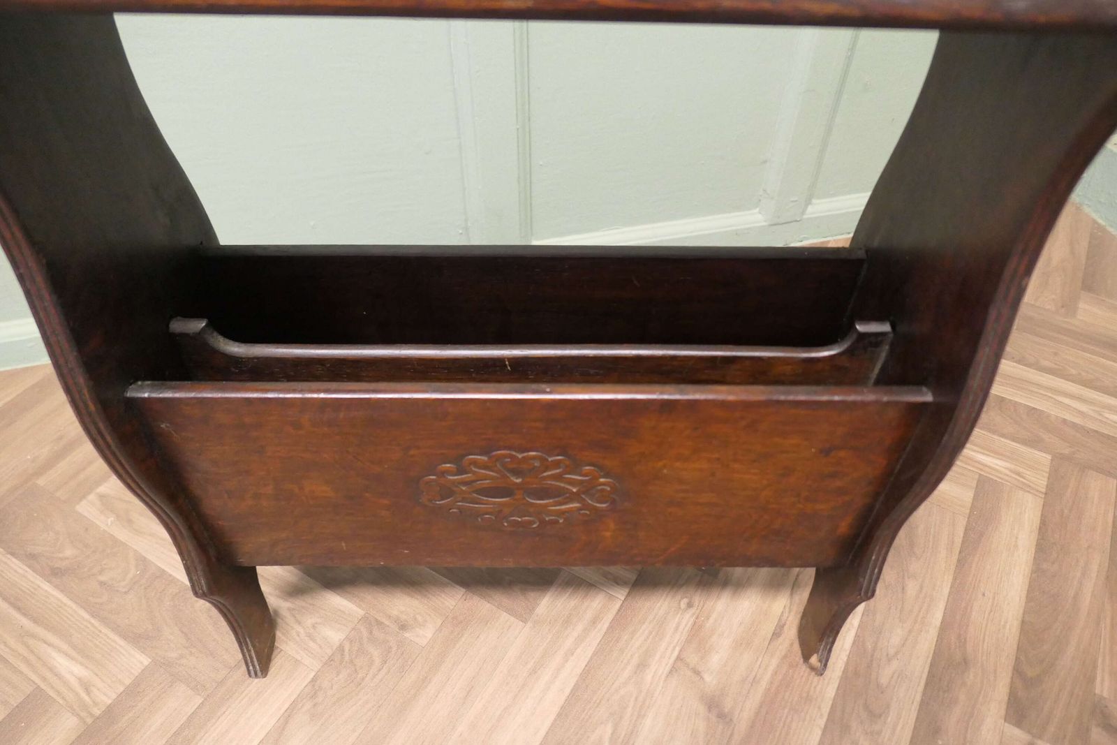 Arts And Crafts Open Front Oak Bookcase With Magazine Rack photo Home Decor