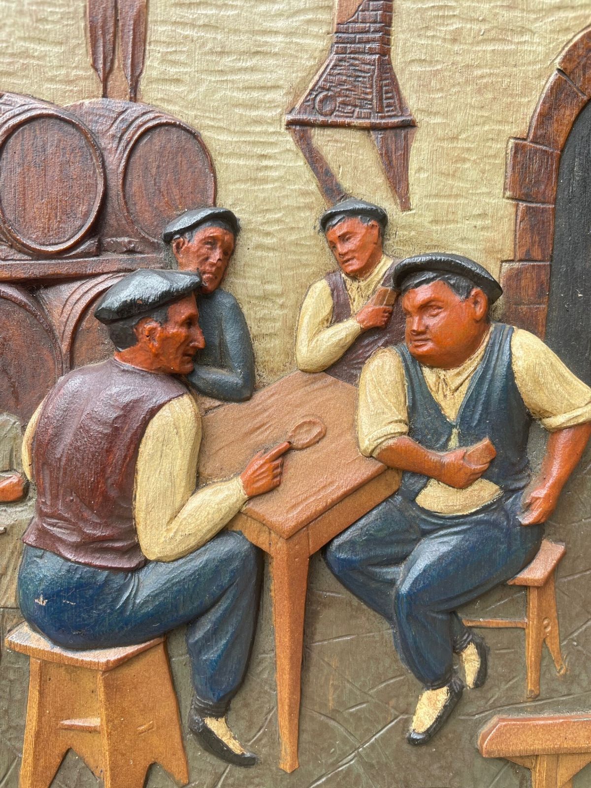 Arts & Crafts Signed Carved Walnut Panel photo buy