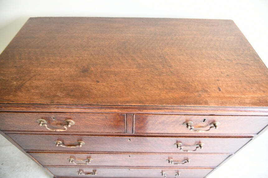 Antique Georgian Oak Chest Of Drawers photo for sale