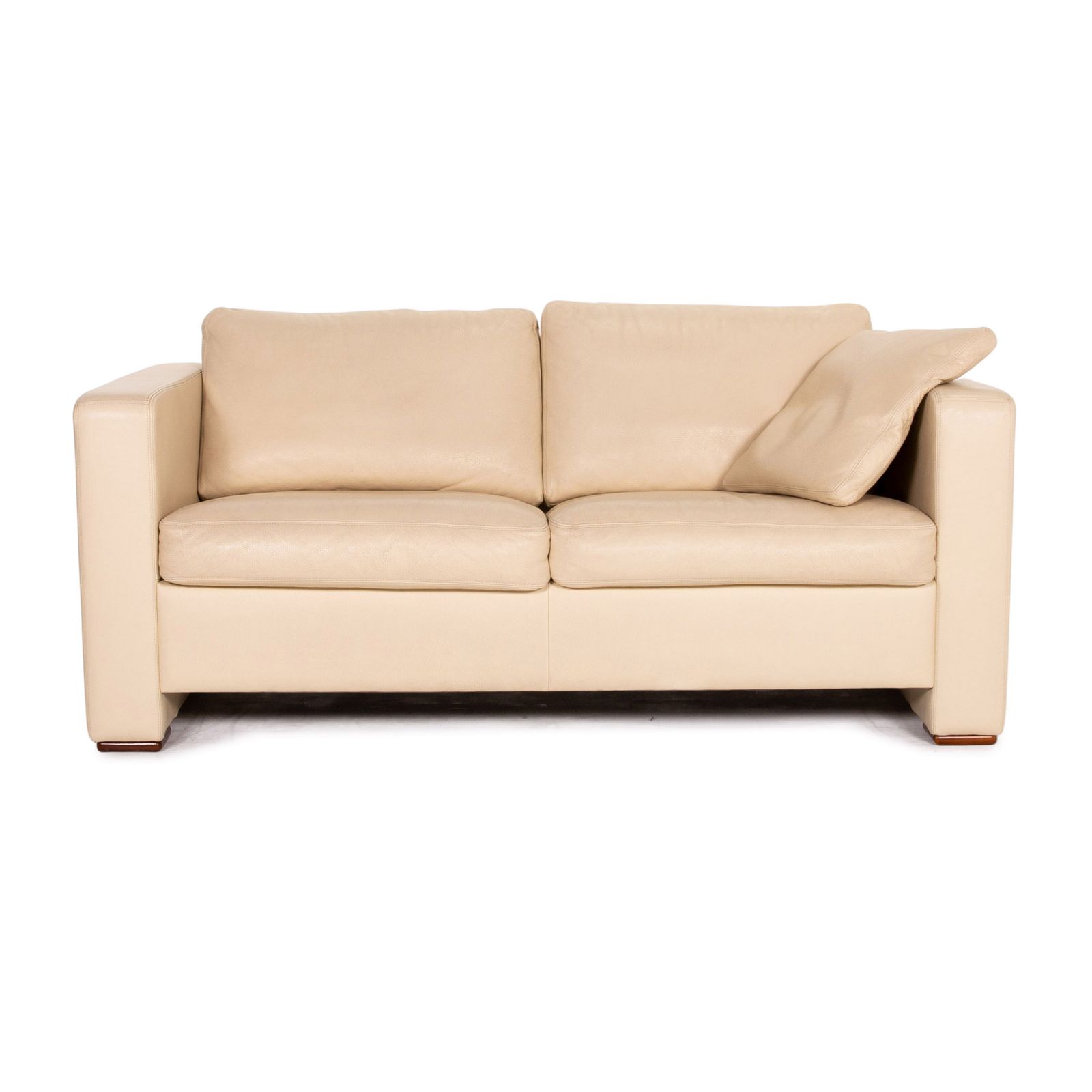 Canapé Machalke en cuir beige 2 places