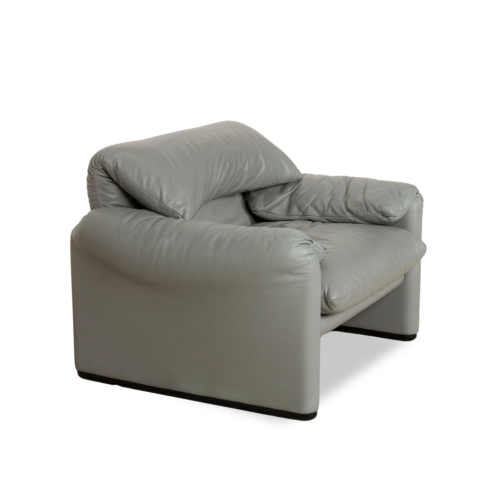 Cassina Maralunga Leather Armchair Grey photo for sale