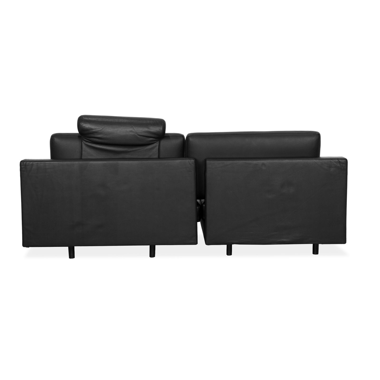B&B Italia Sity Leather Corner Sofa Black photo vintage