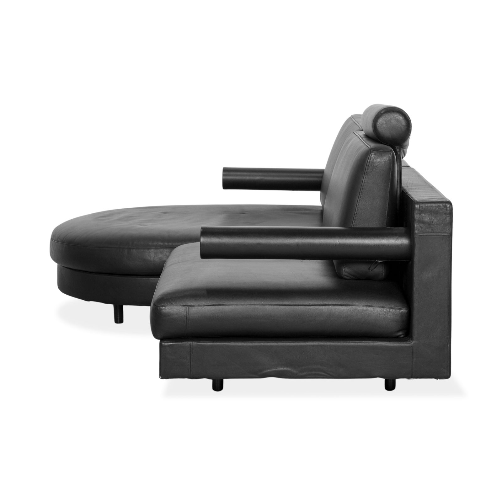 photo furniture B&B Italia Sity Leather Corner Sofa Black