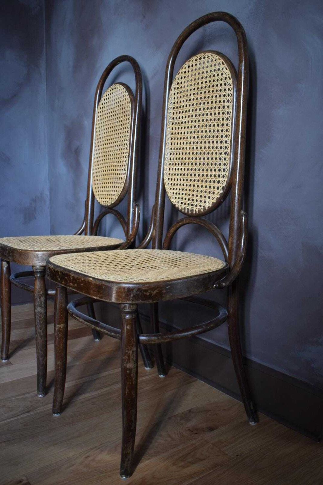 Vintage Pair Of Thonet Style Bentwood And Cane Chairs photo furniture