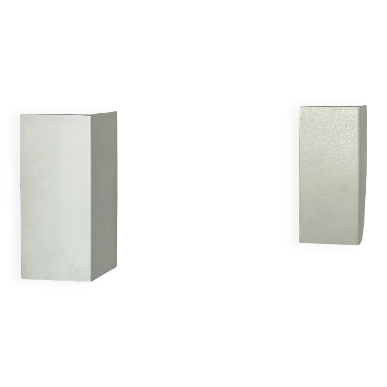 Pair Of Vintage Wall Lights, Matte White Metal, France 1970.
