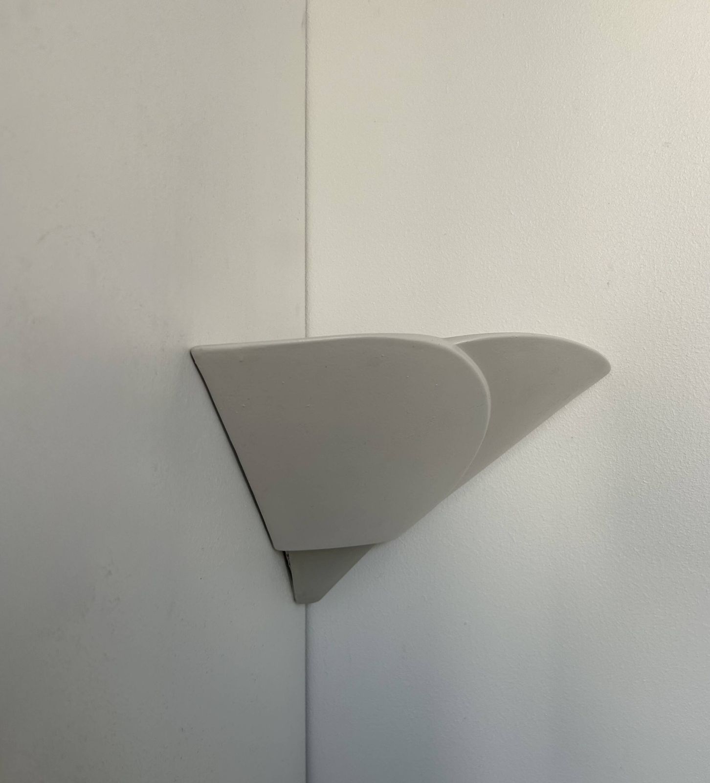 Vintage Corner Wall Light, Plaster And Sandblasted Glass, France 1970 photo Lighting