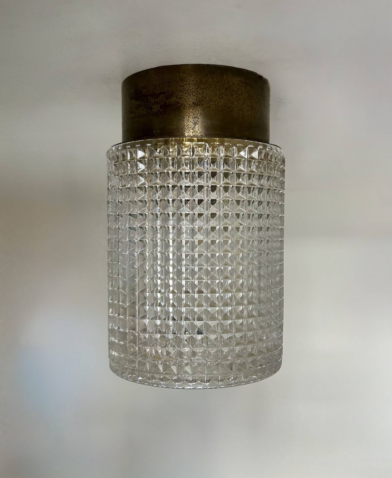 Vintage Ceiling Light, Brass And Glass, Carl Fagerlund Sweden 1960 photo vintage