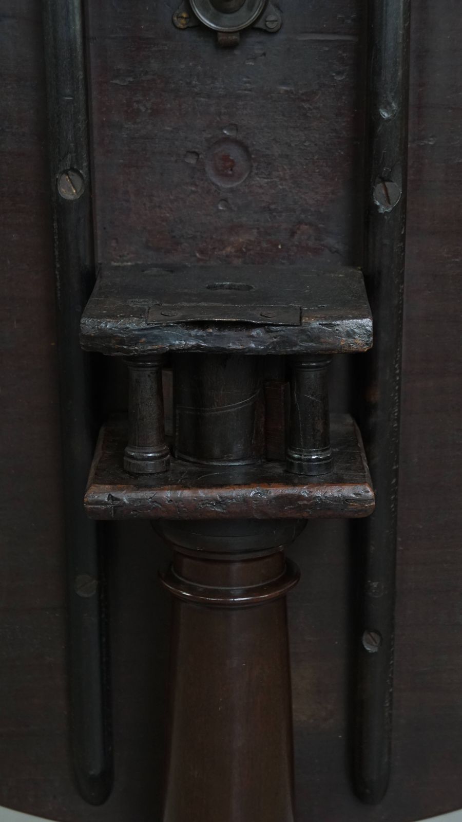 Beautiful Antique English Swivel Barrel Leg Birdcage Tilt Top Table From The 18th Century photo buy
