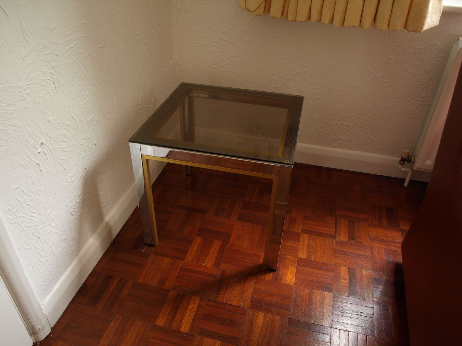 Renato Zevi Brass Stainless Steel & Glass Italian Mid Century Gilt & Lacquer Coffee Table For Romeo Rega