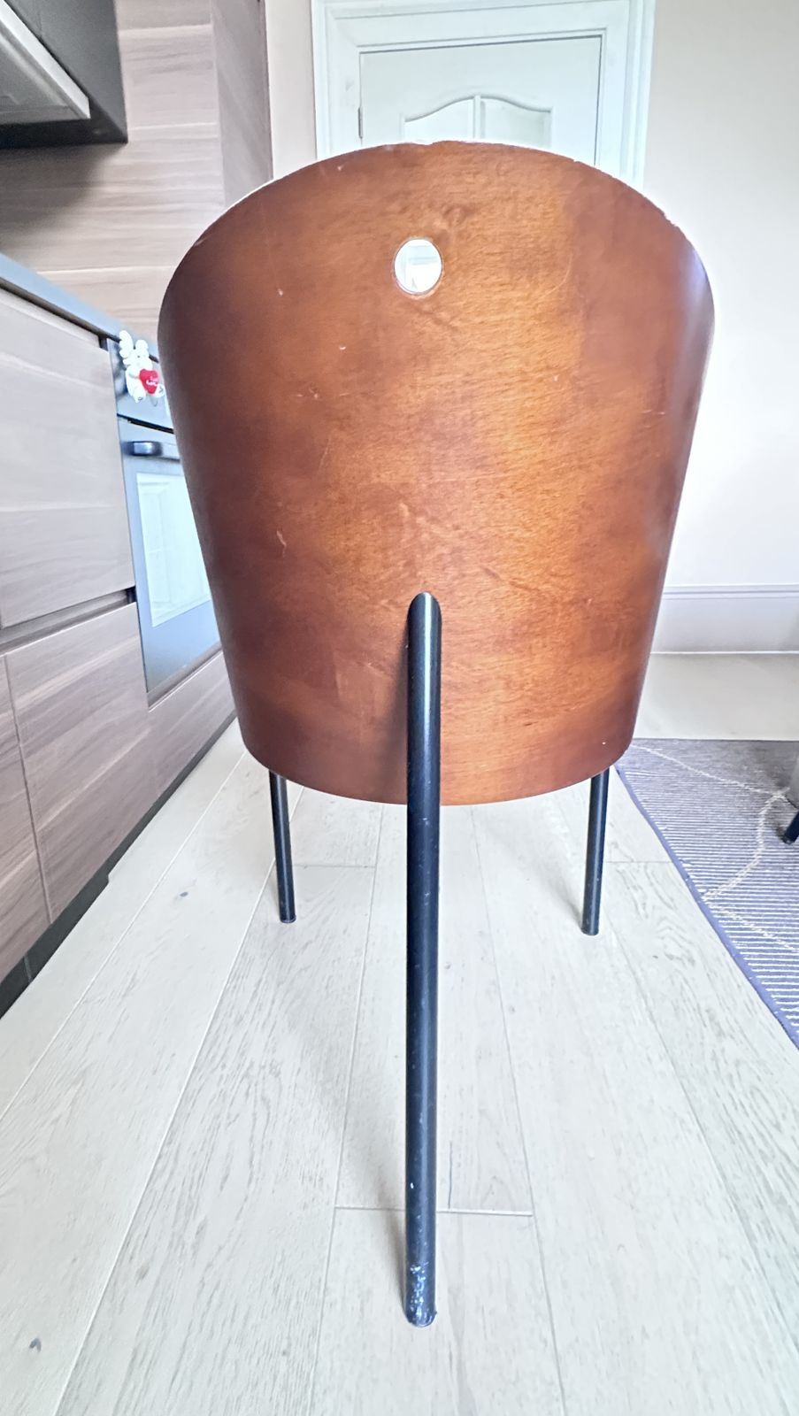 Set Of 2 Phillippe Starck Wood & Leather Chairs For Costes Café Paris photo furniture