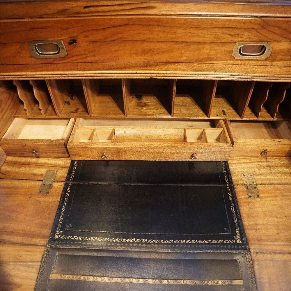 Victorian Camphor Wood Secretaire Military Chest photo vintage
